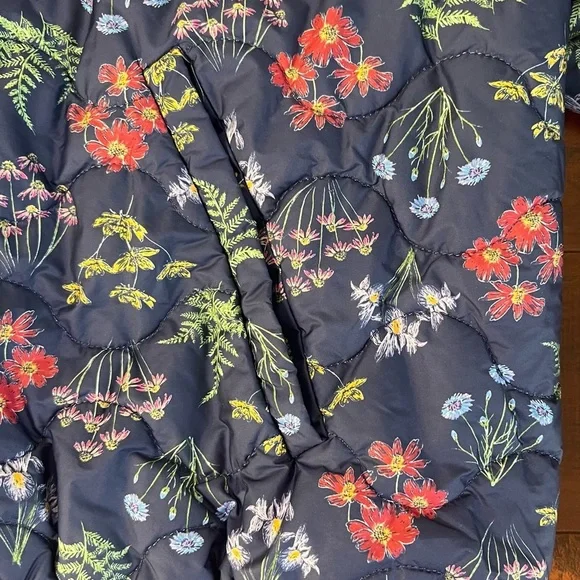 ELOQUII Elements Floral Quilted Puffer Bomber Jacket Ruffle Sleeve Size 26 / 28 - Picture 10 of 15